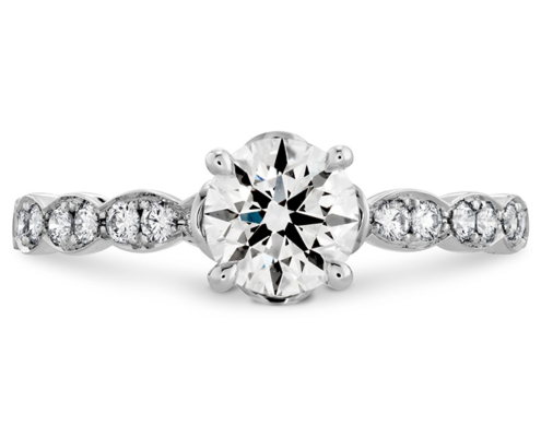 LORELEI FLORAL ENGAGEMENT RING-DIAMOND BAND