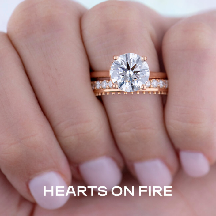 Sloane Diamond Engagement Ring, Sloane Picot All in a Row Band