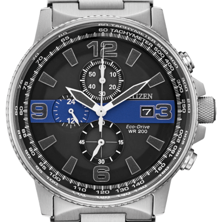 Citizen Men's Thin Blue Line Watch Chronograph 200M WR Eco Drive CA0291-59E