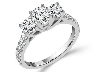 3 Diamond engagement ring