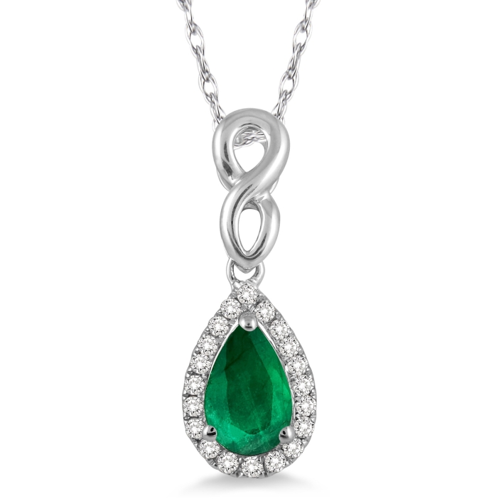 Emerald Pear Cut Pendant 10CT