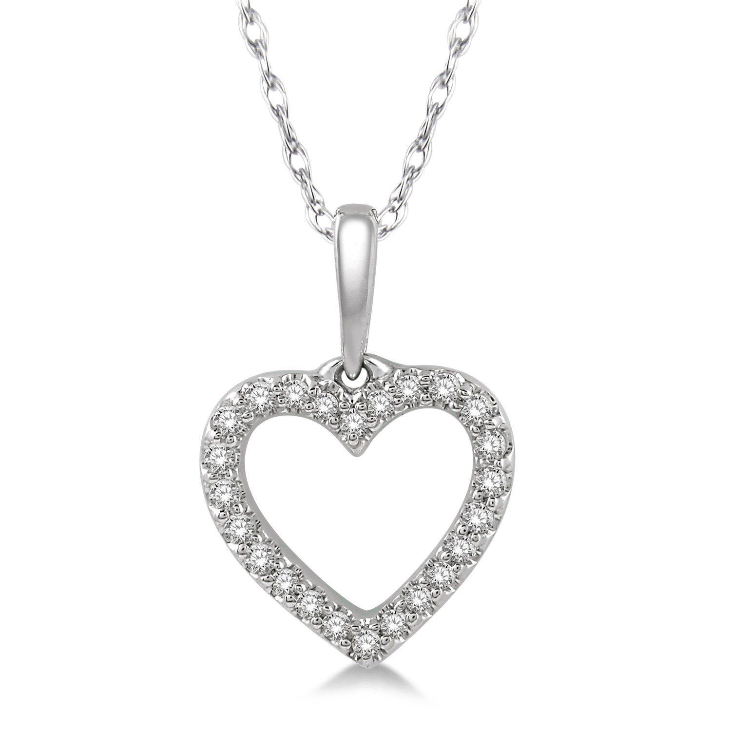 626A8TSPDWG .10CT Diamond Heart Pendant