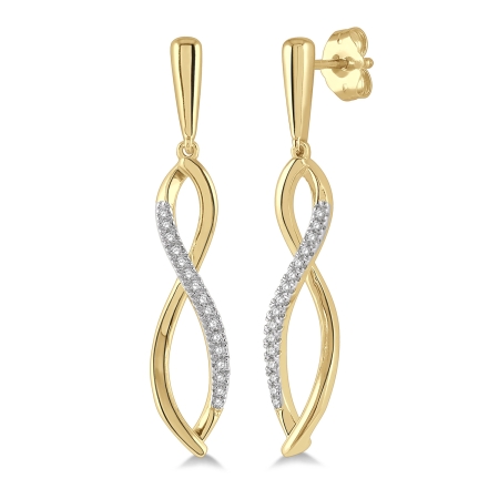.15CT Diamond Infinity Long Earrings