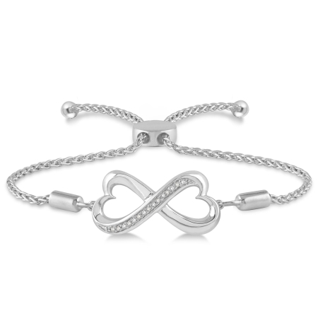 .05CT Diamond Heart Infinity Bracelet