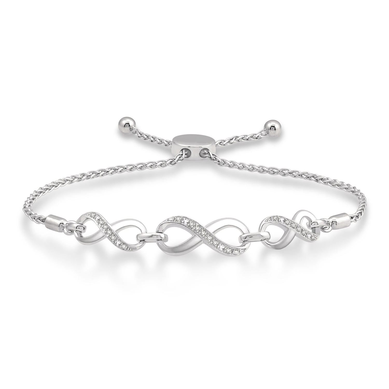 81118SSSLTB .07CT Triple Infinity Lariat Tennis Bracelet