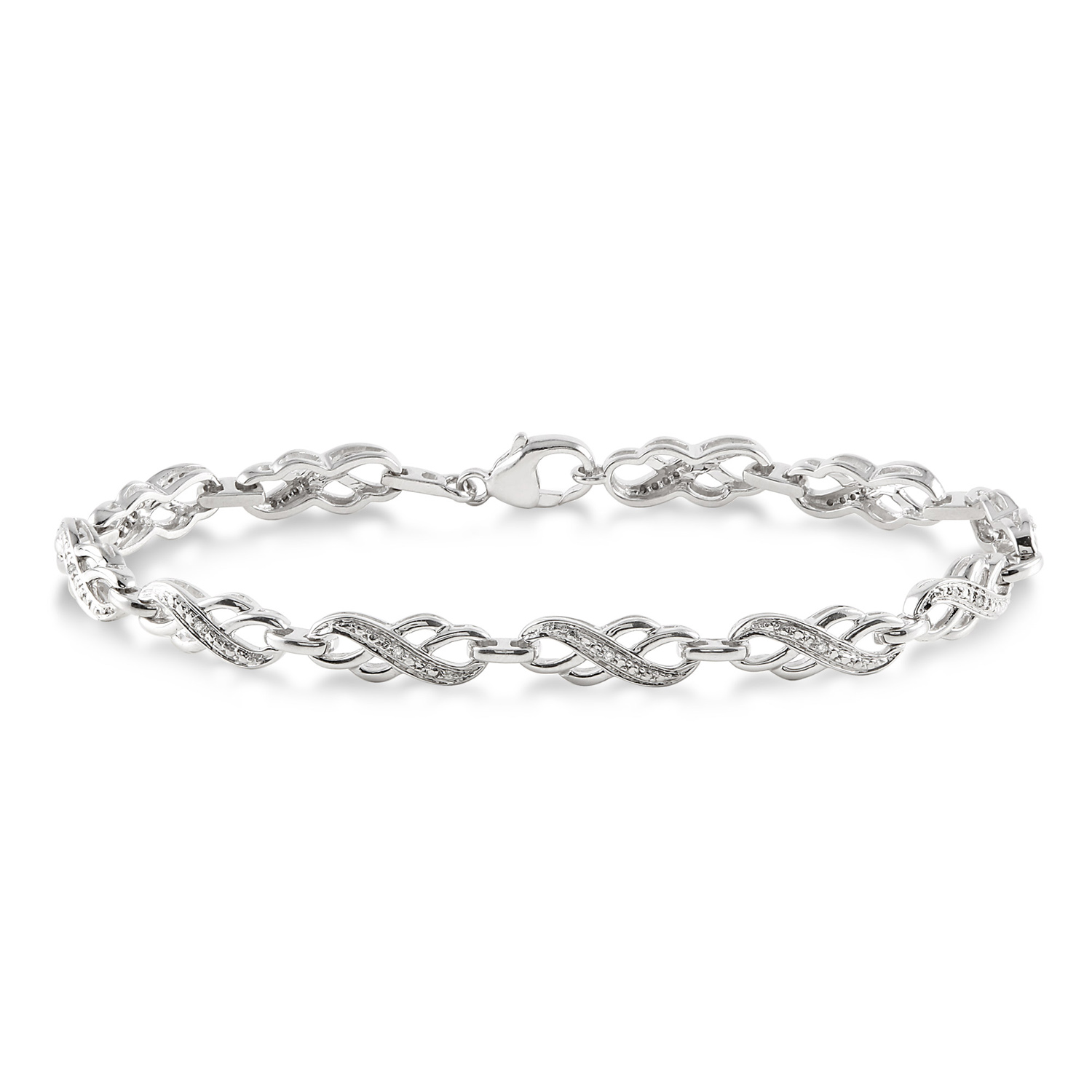 85219SSSLTB .05CT Diamond Infinity Bracelet