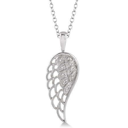 .05CT Diamond Angel Wing Silver