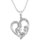 .02CT Diamond Mom & Child Silver Pendant