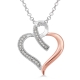 .05CT Diamond Two-Toned Heart Pendant