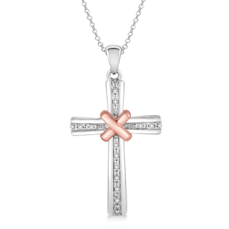 .05CT Diamond Cross Pendant WG