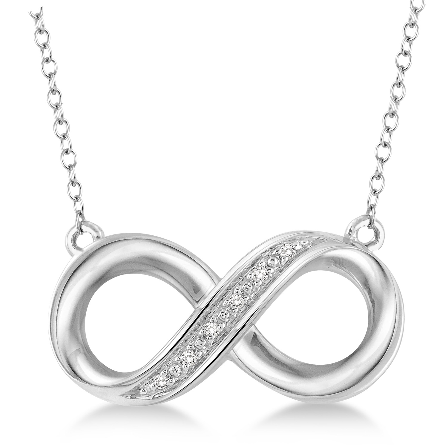 87879SSSLPD .03CT Diamond Infinity Pendant WG