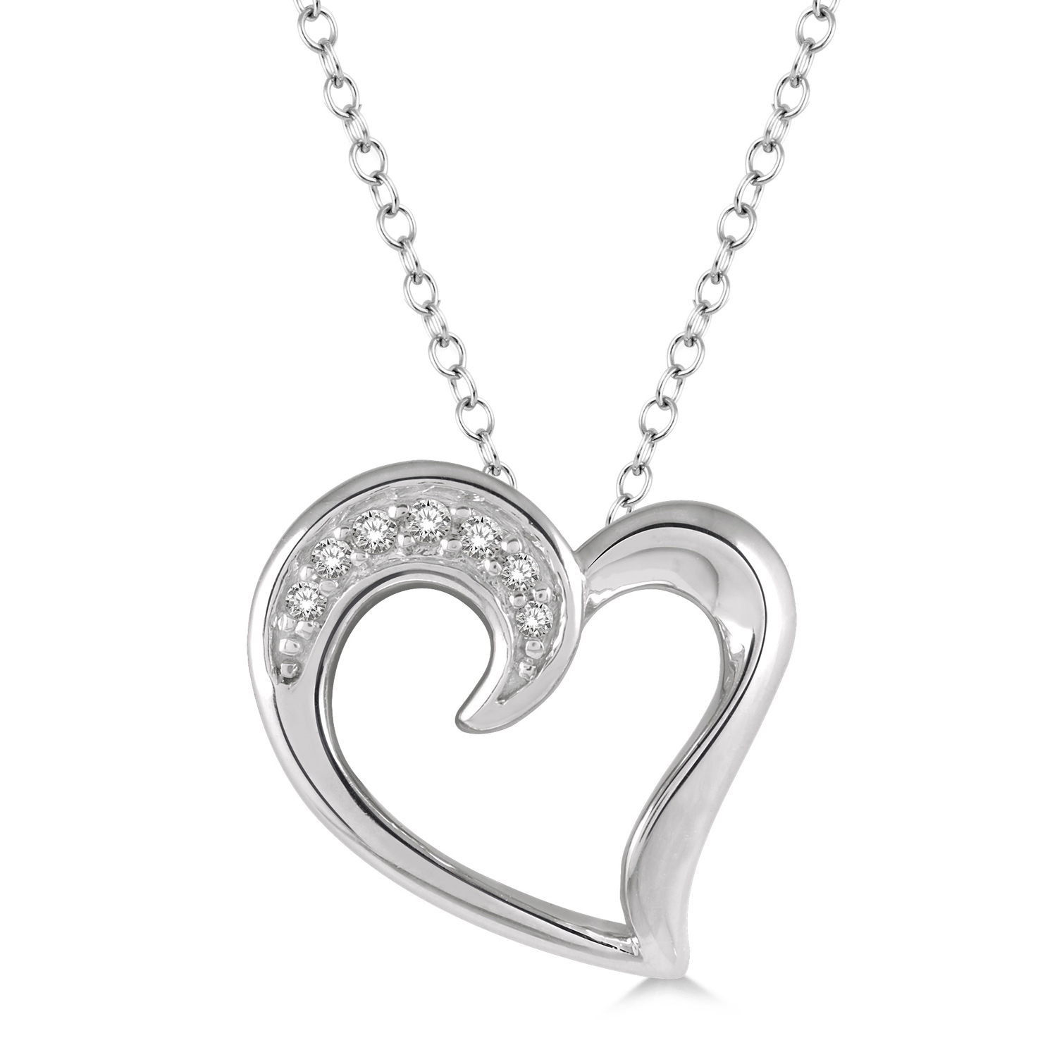 .03CT Diamond Heart Pendant WG