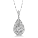 .12CT Cutwork Pear Diamond Pendant WG