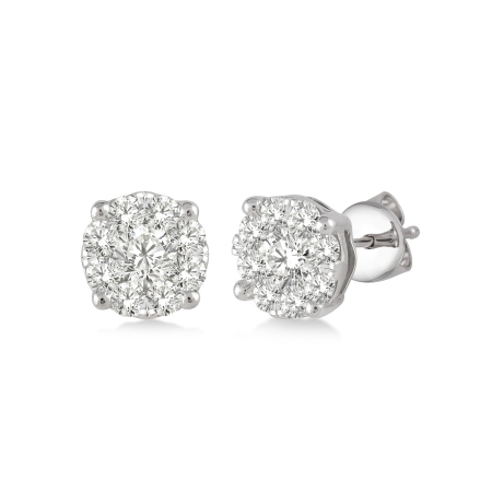 .35CT Lovebright Earrings WG 5MM