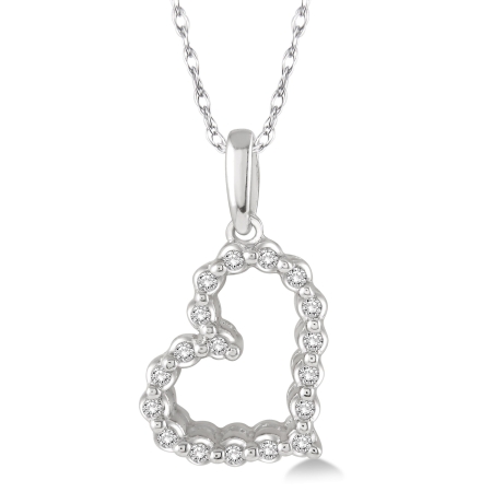 .10CT Diamond Heart Necklace WG
