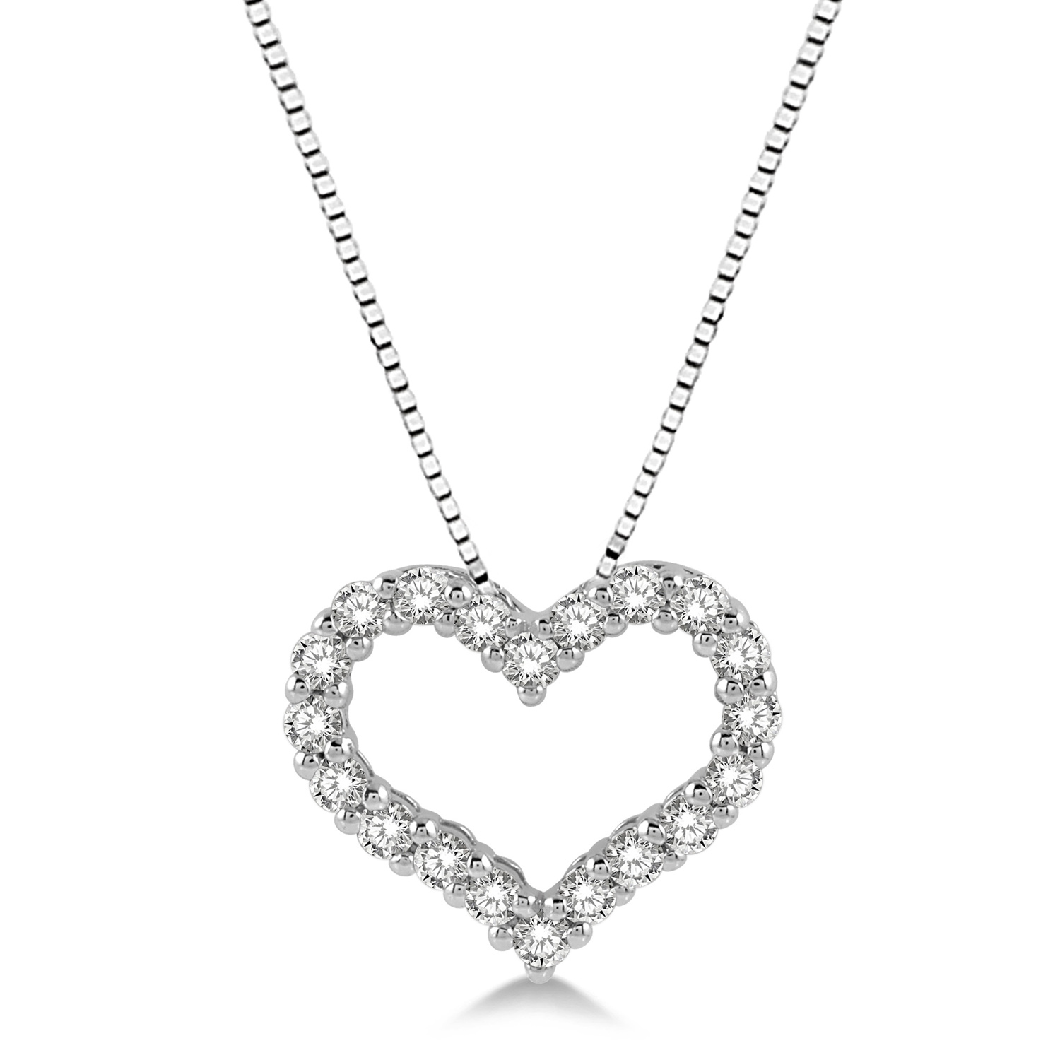 94053FGPDWG Diamond Heart Pendant WG .50CT