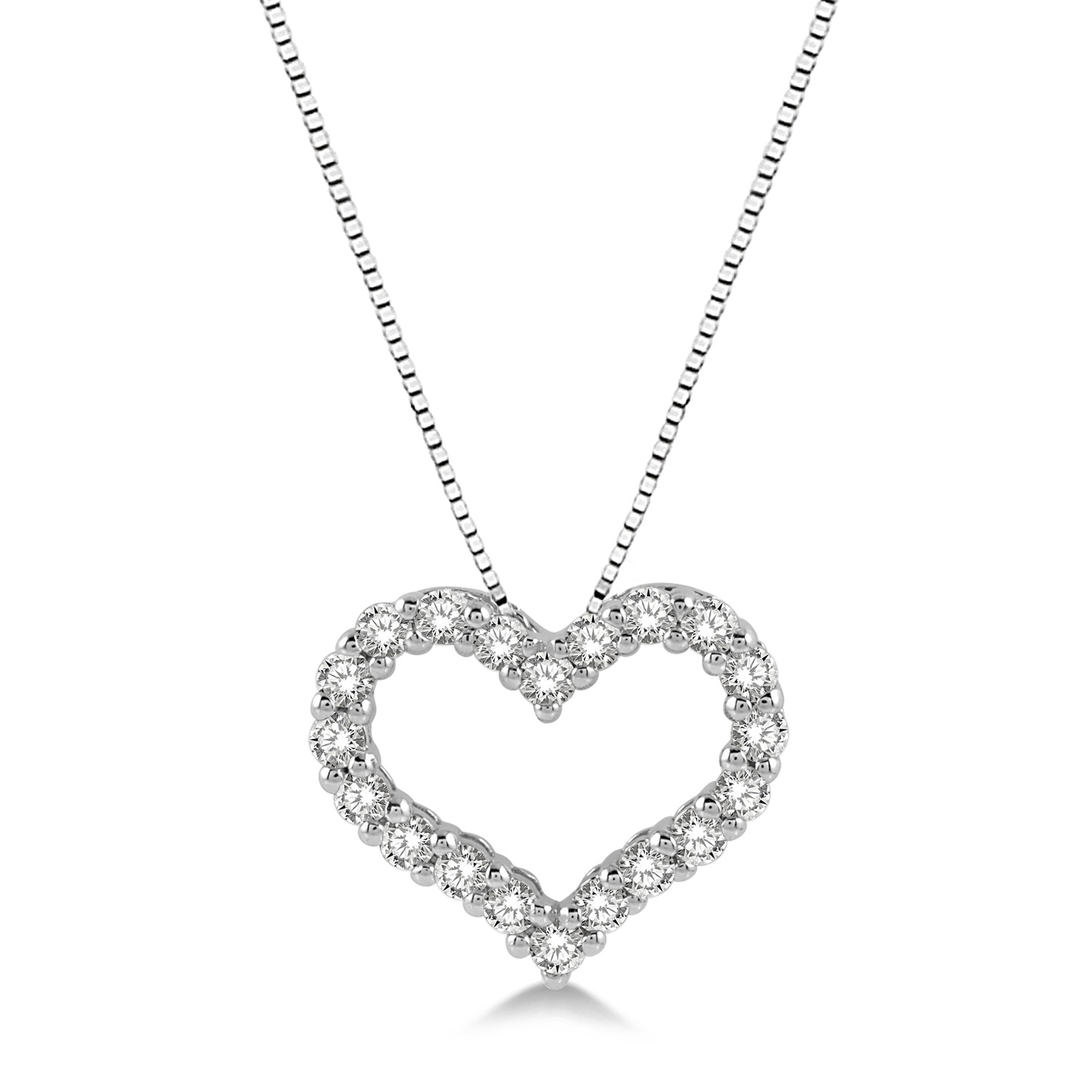 94056FGPDWG Diamond Heart Pendant WG .25CT
