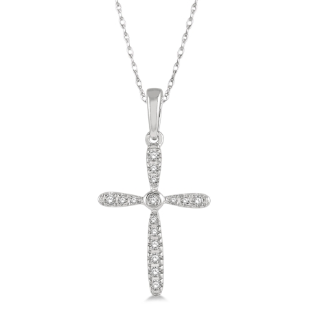 Diamond Cross Pendant WG .10CT