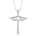 Diamond Angel Wings & Heart Cross .10CT silver