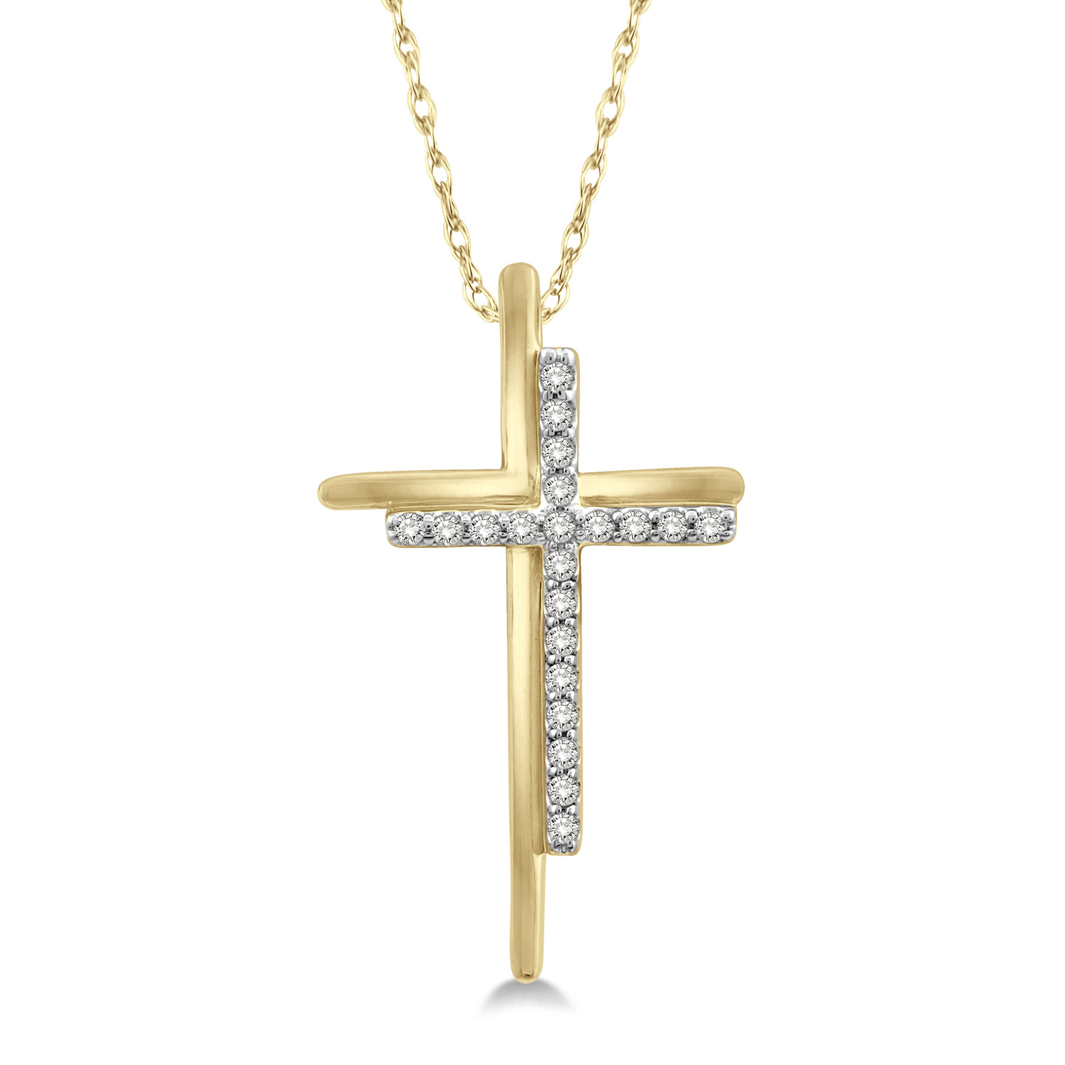 Makinzie Rogahn Double Cross Diamond Necklace .10CT