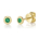 Emerald Bezel Stud Earrings