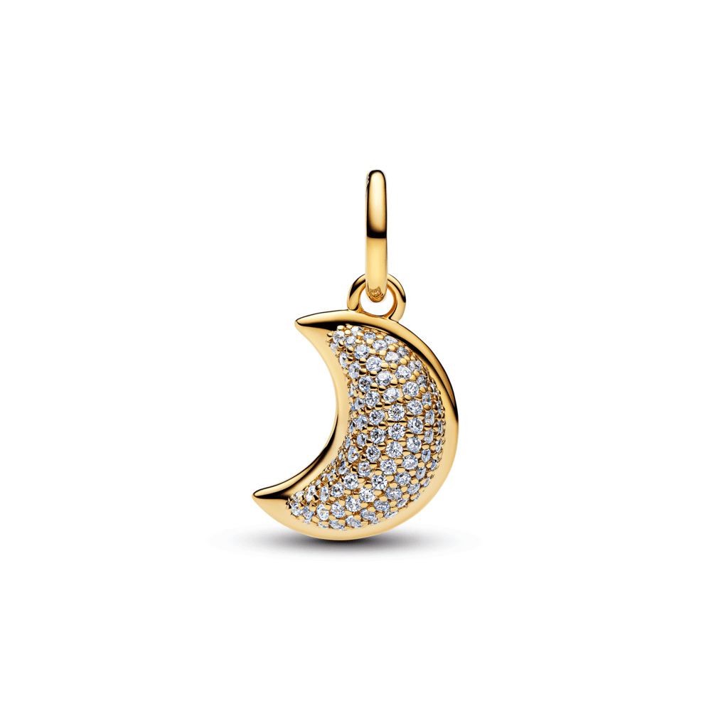 Sparkling Crescent Moon Dangle Charm — The Diamond Center: Where